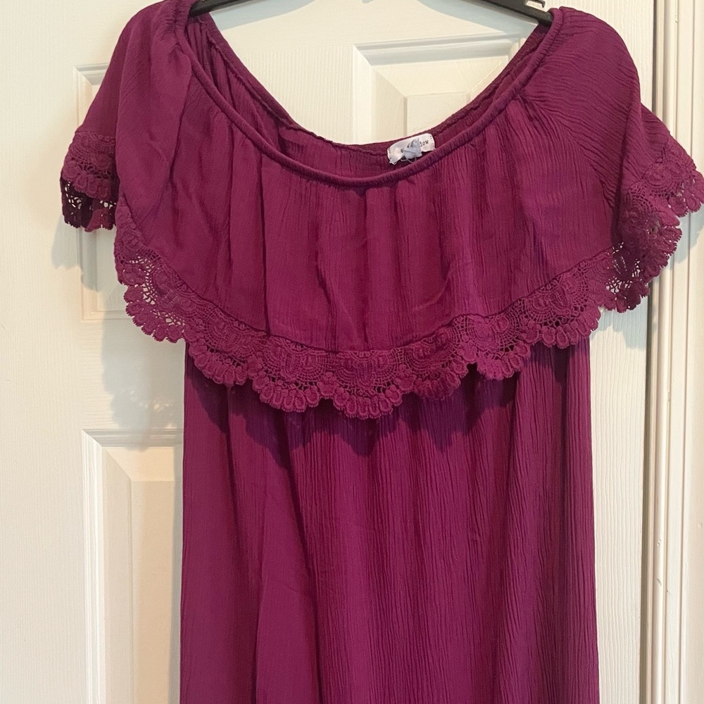 COPY - Eyeshadow tube top romper with lace cutout in legs women’s size large